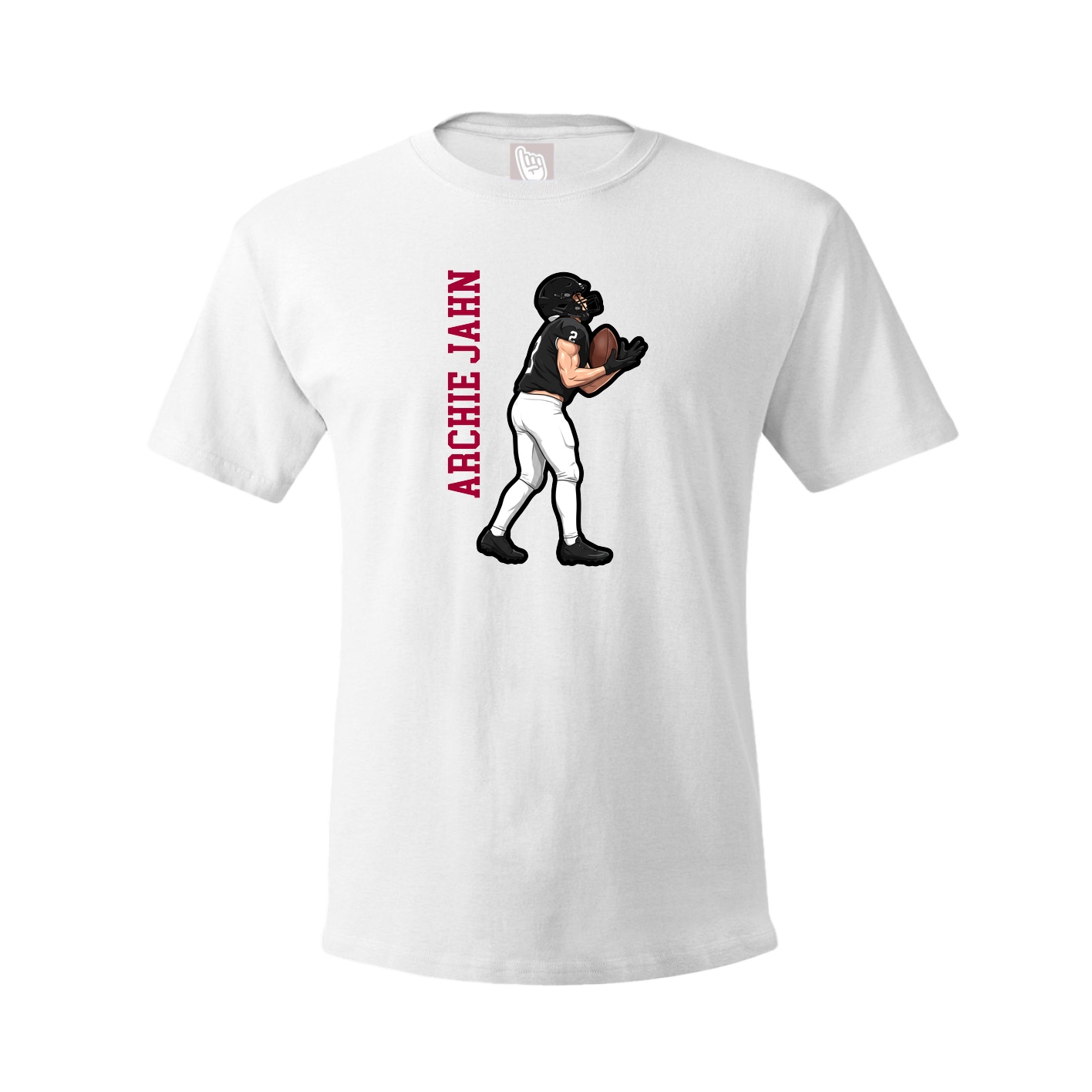 Youth Tee — Name Vertical in White