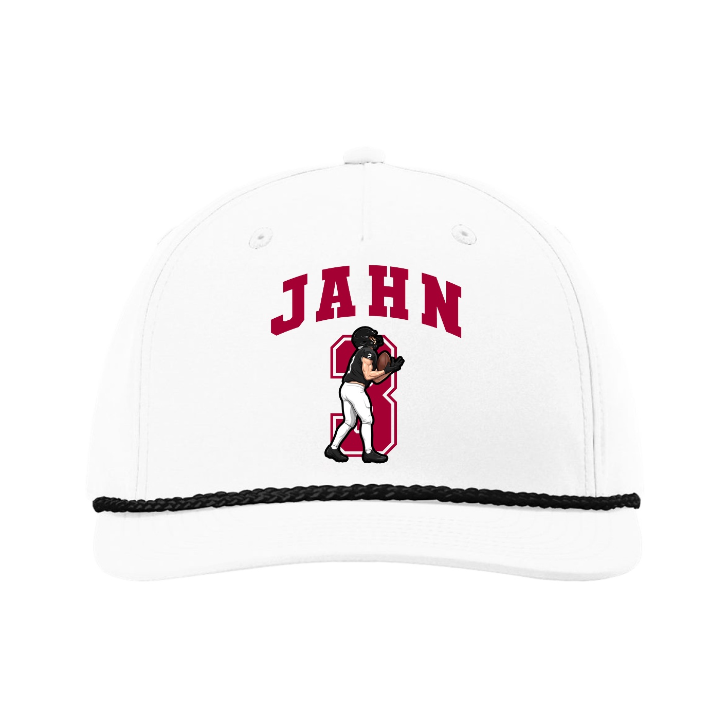 Five-Panel Classic Rope Cap — Number in White