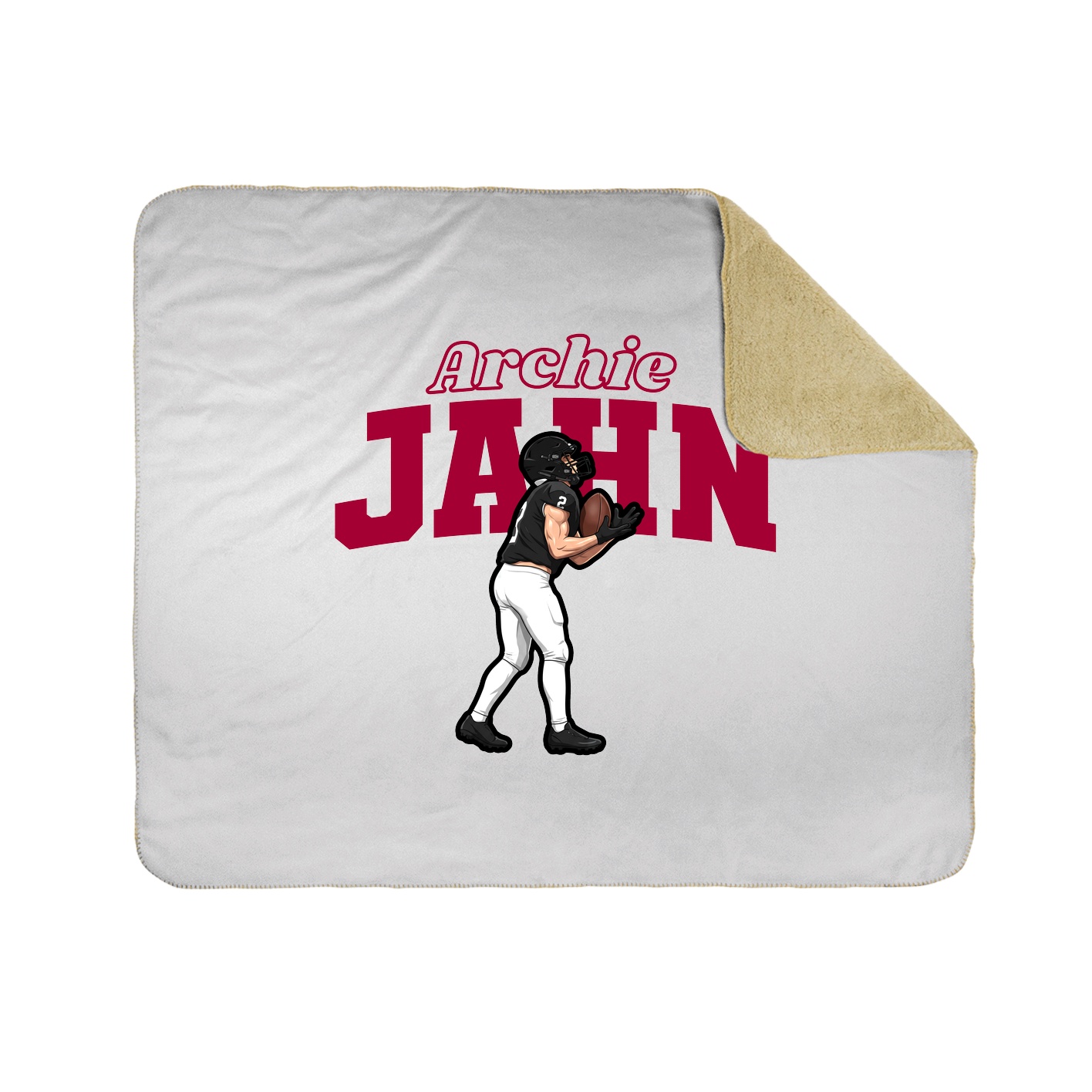 Throw Blanket — Name Arch in White