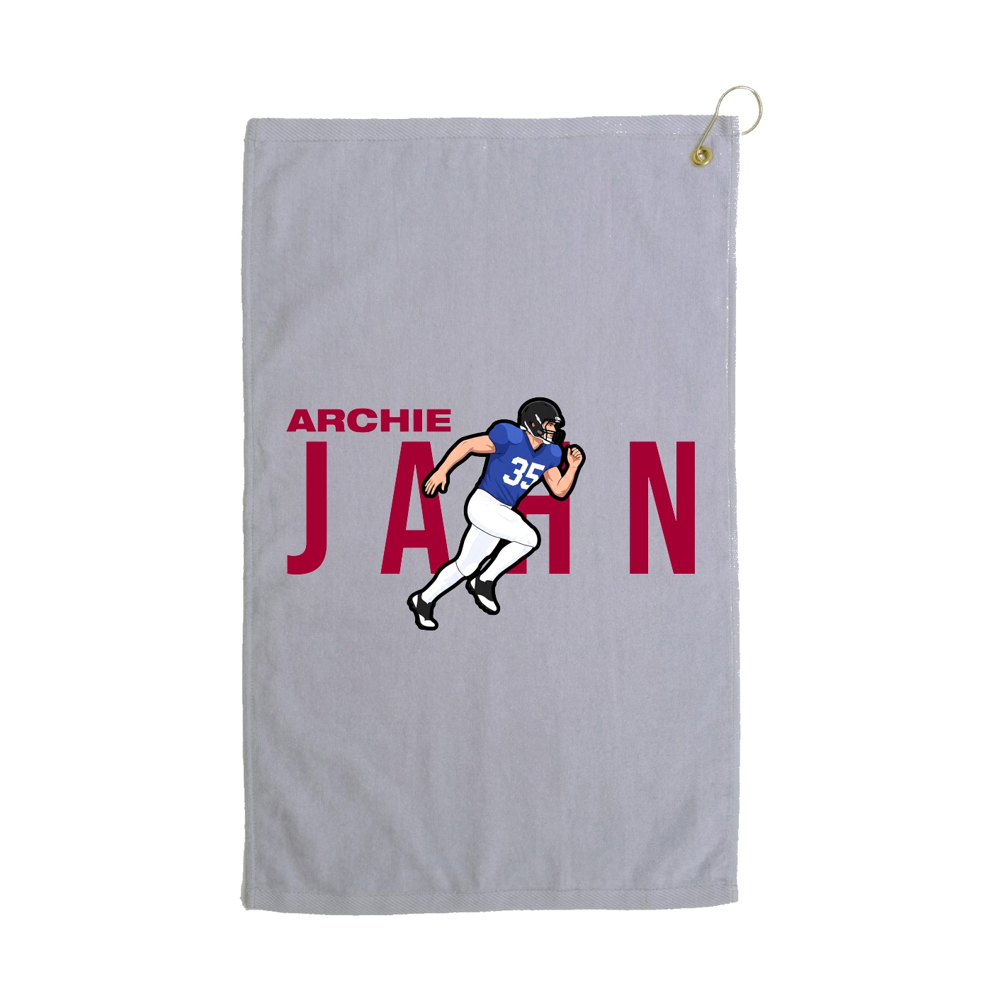 Golf Towel — Player Name in Grey