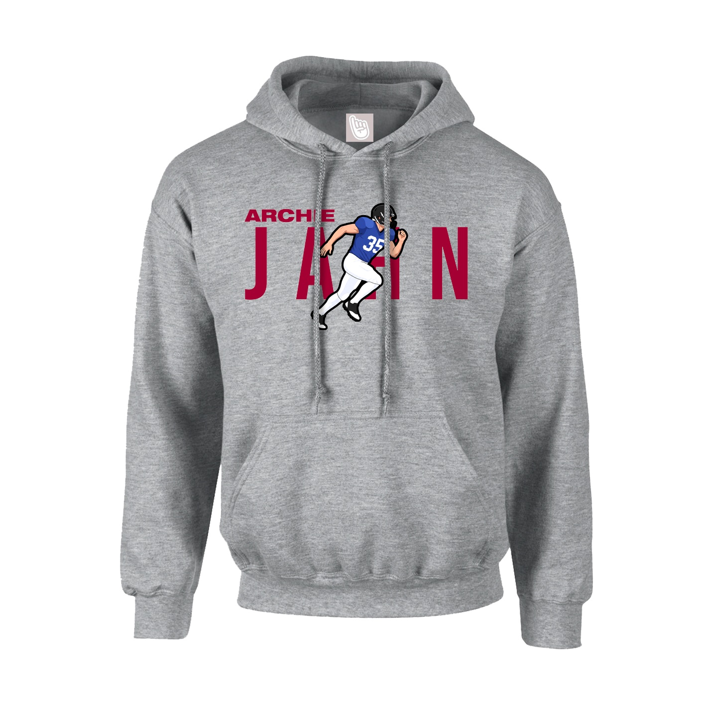 Hoodie — Player Name in Grey