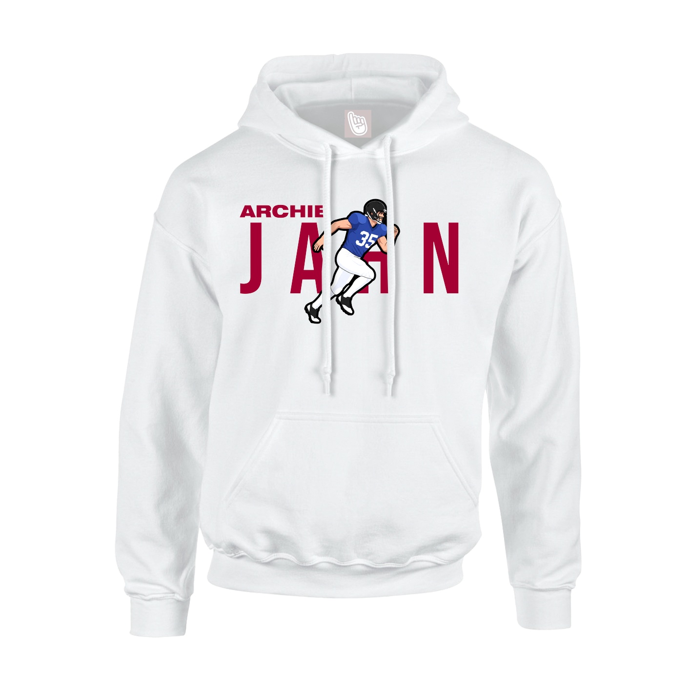 Youth Hoodie — Player Name in White