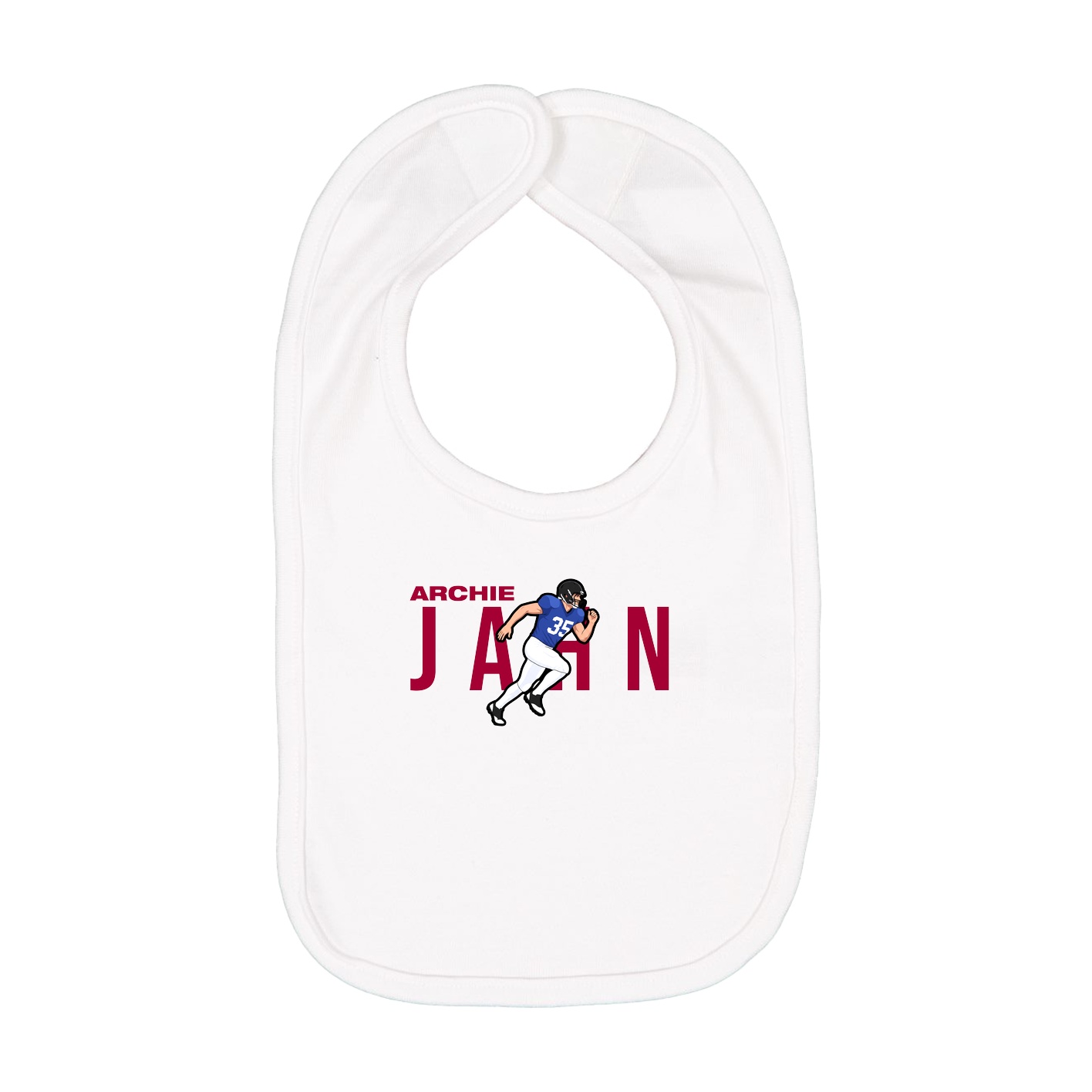 Infant Bib — Player Name in White