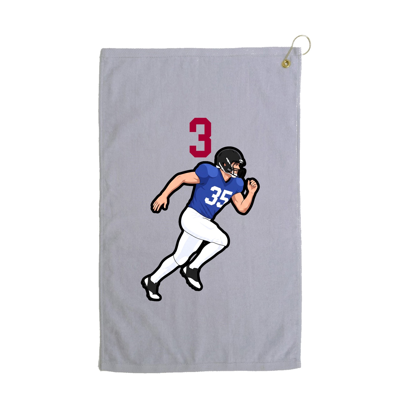 Golf Towel — Number Top in Grey