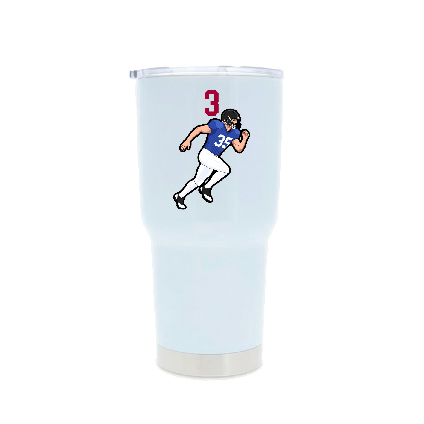30oz Stainless Steel Tumbler — Number Top in White