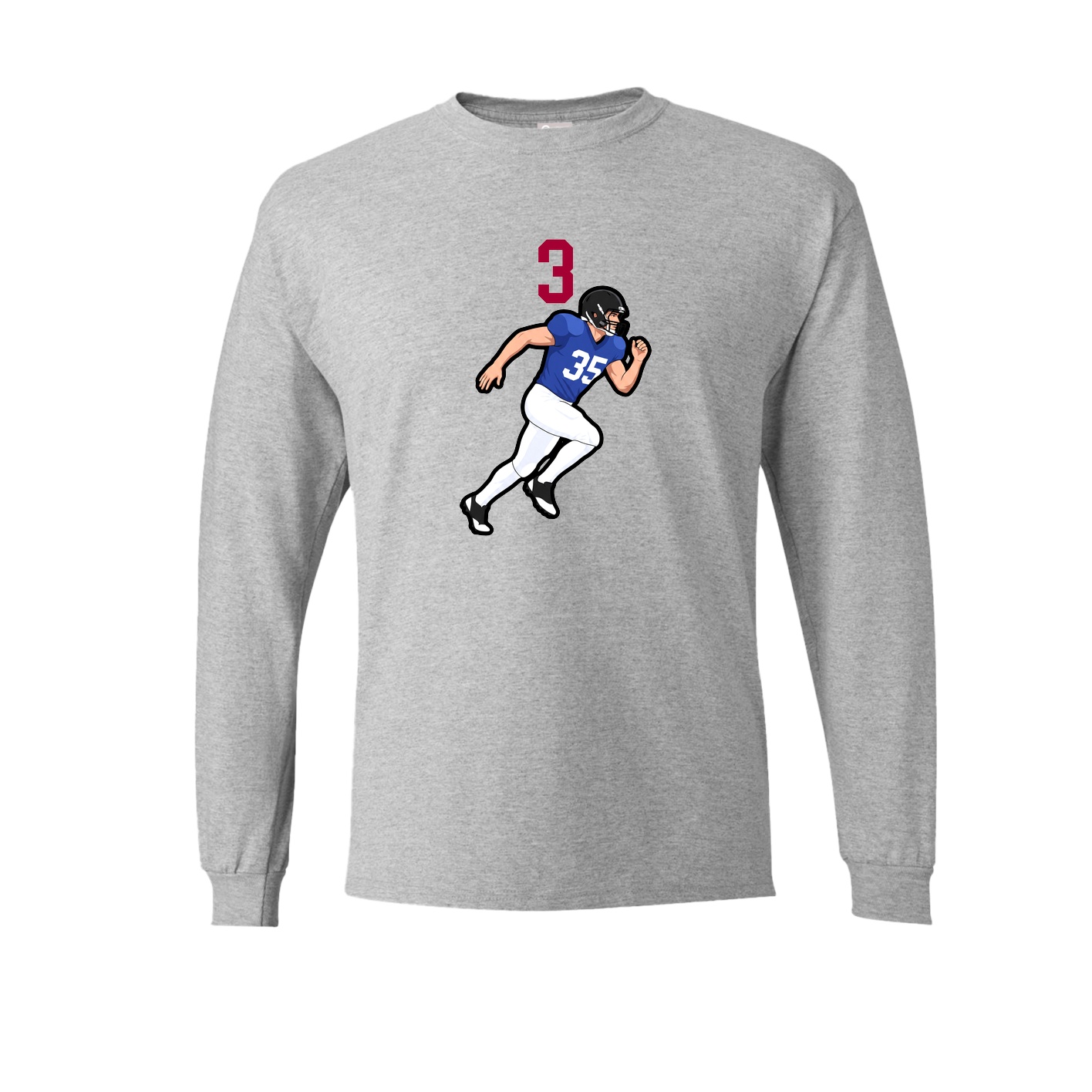 Long Sleeve Tee — Number Top in Grey