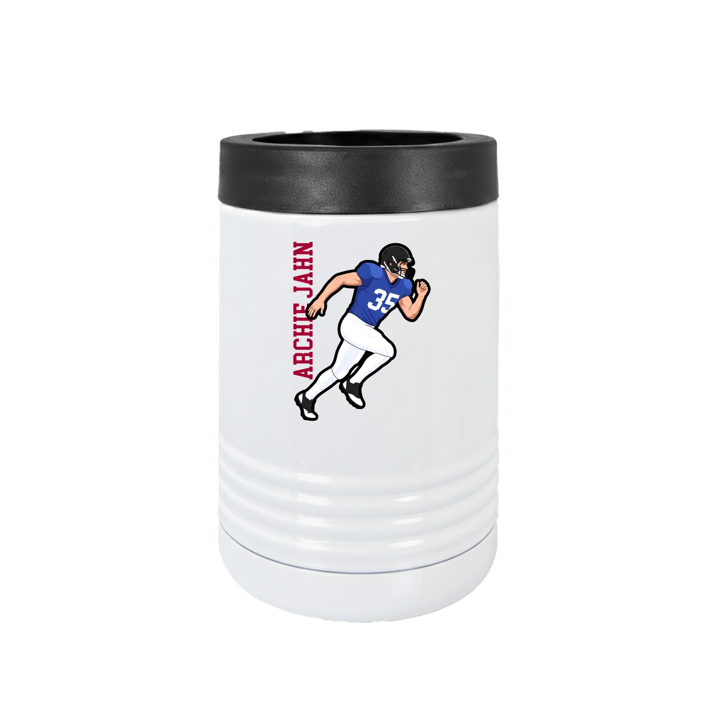 Beverage Holder — Name Vertical in White