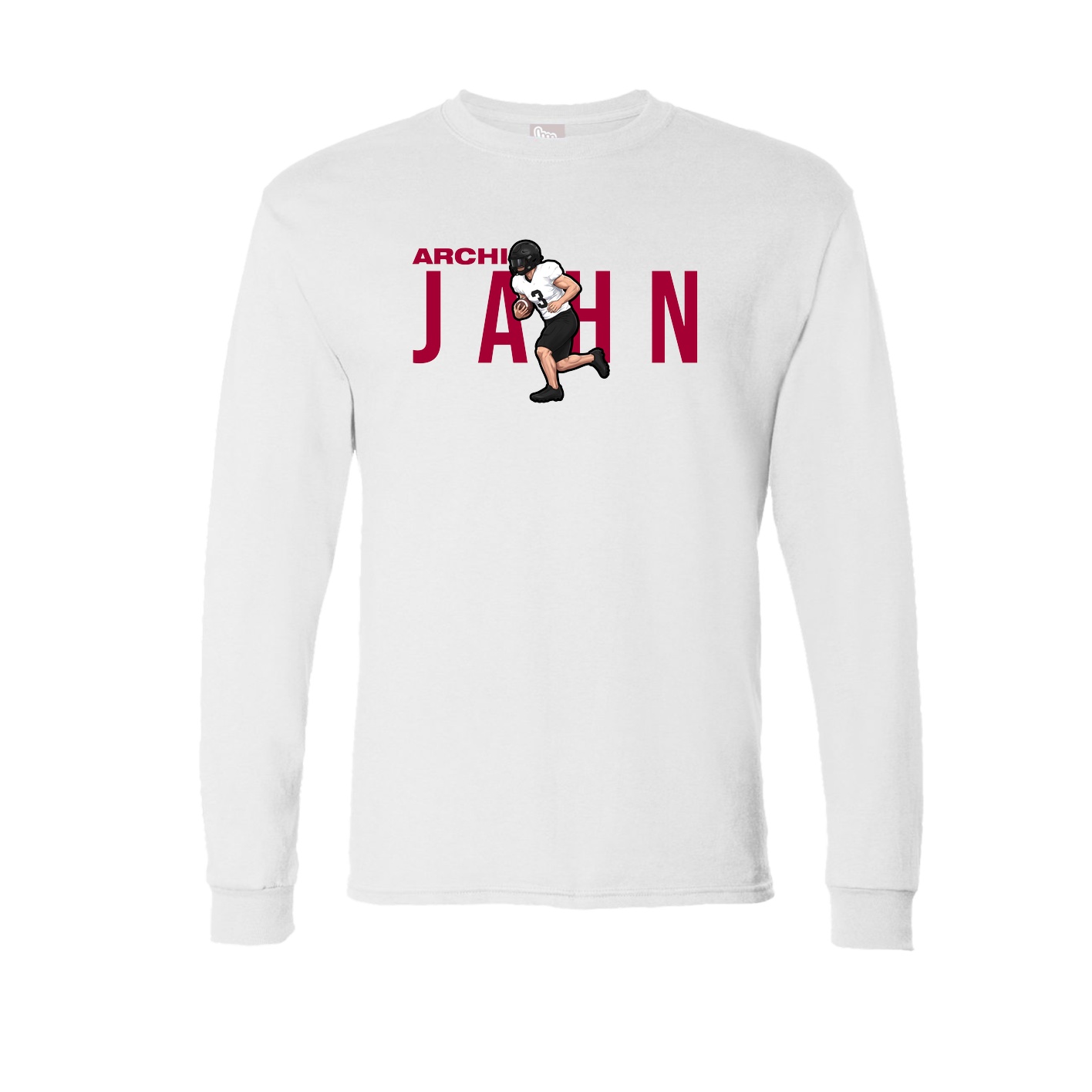 Long Sleeve Tee — Player Name in White