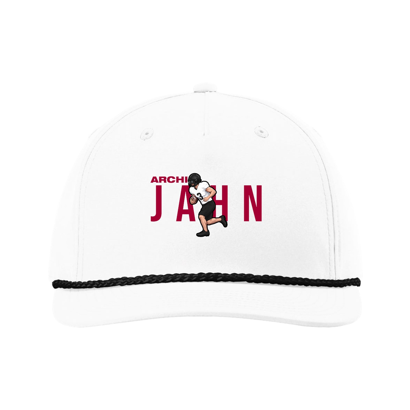 Five-Panel Classic Rope Cap — Player Name in White