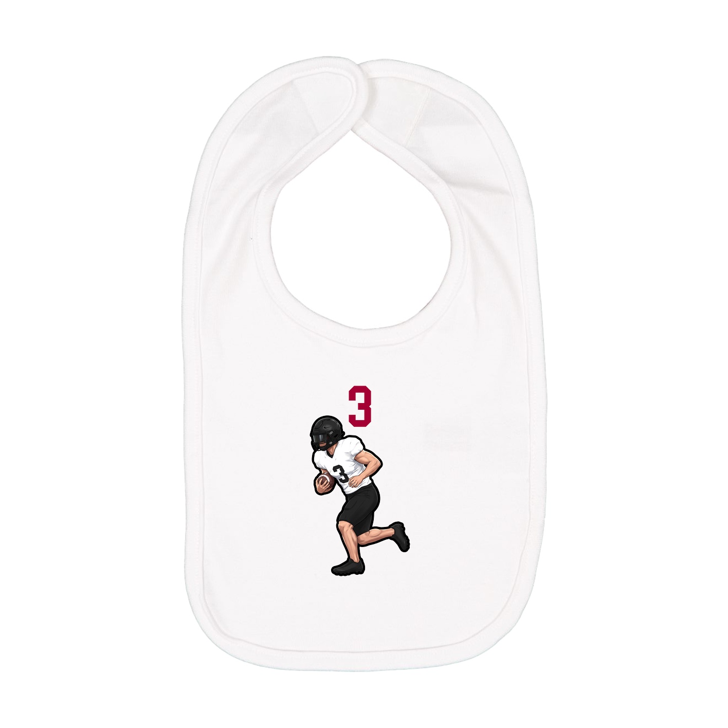Infant Bib — Number Top in White