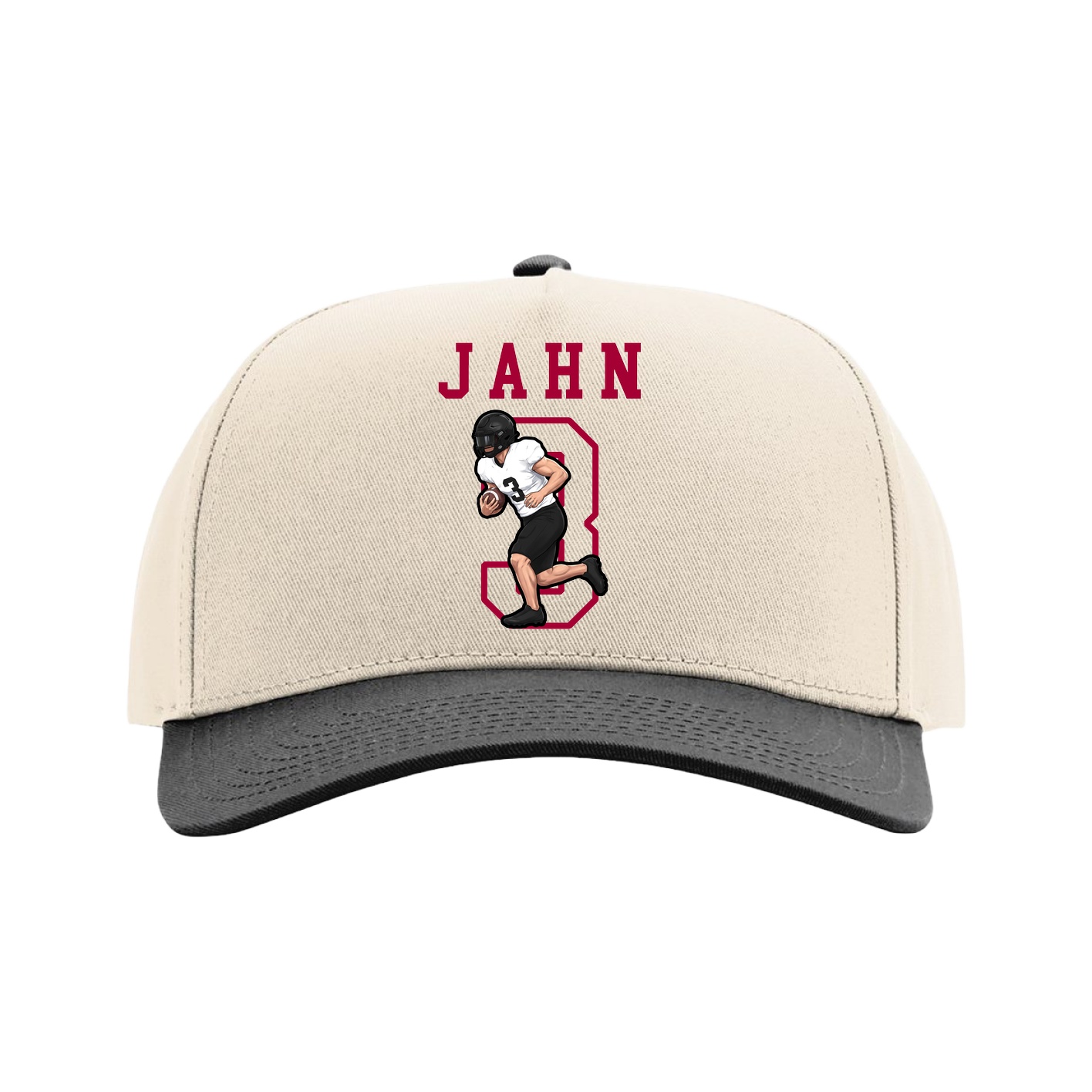 Full Fabric Five-Panel Champ Cap — Shirsey in Cream/Black