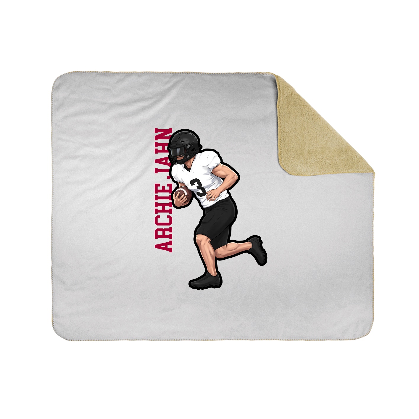Throw Blanket — Name Vertical in White