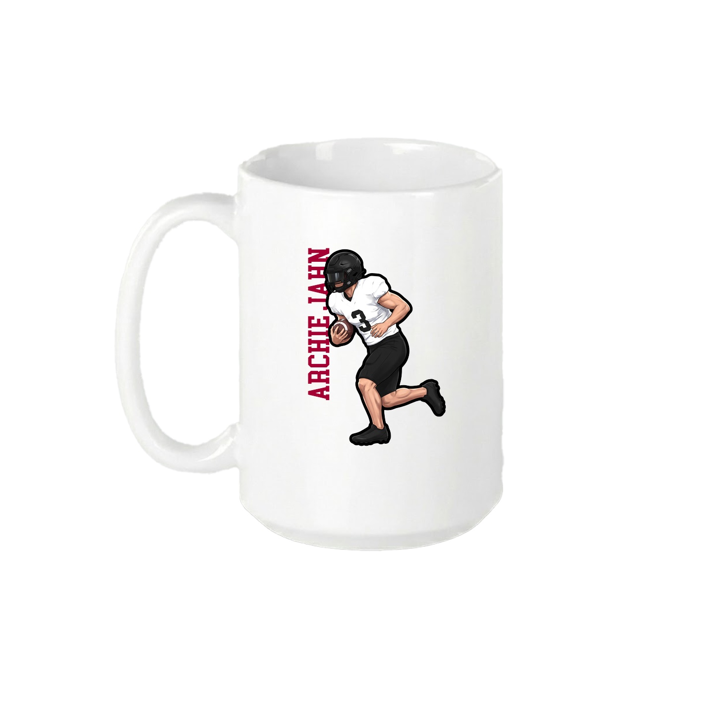 15oz Coffee Mug — Name Vertical in White