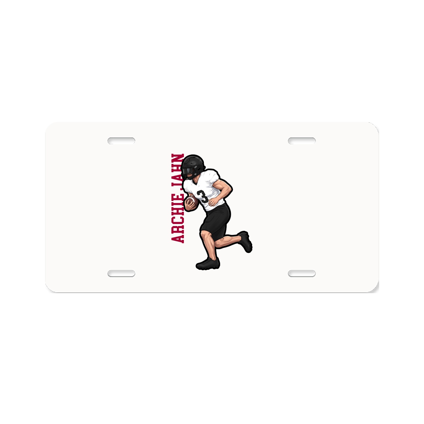 License Plate — Name Vertical in Classic