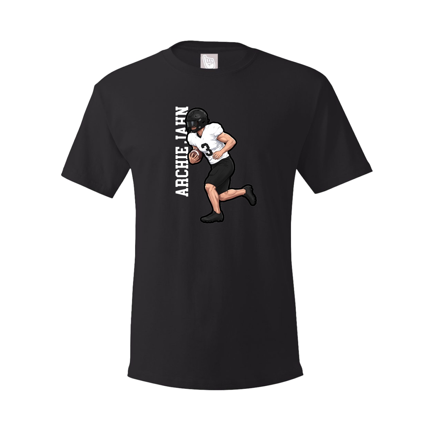 Youth Tee — Name Vertical in Black