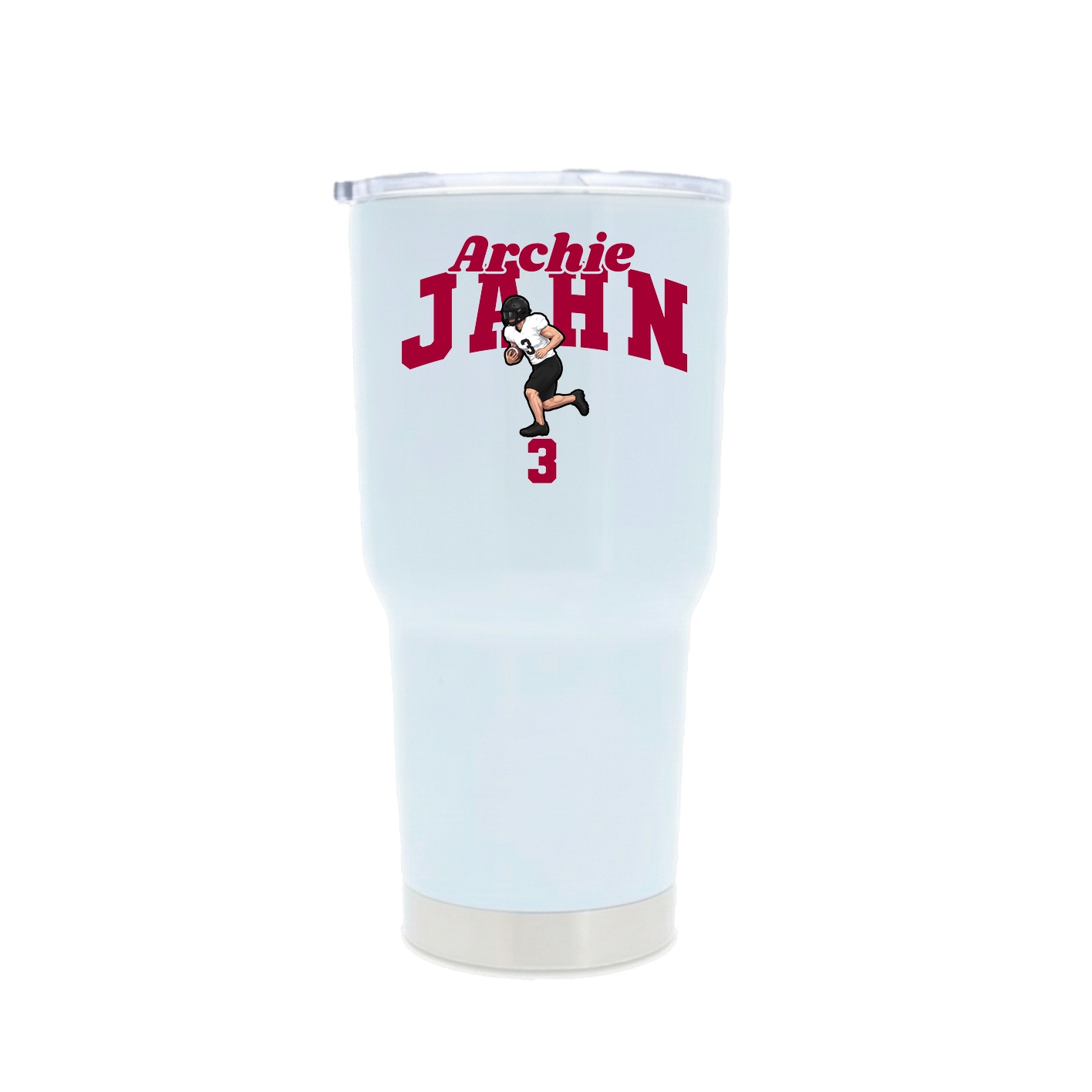 30oz Stainless Steel Tumbler — Signature Arch in White