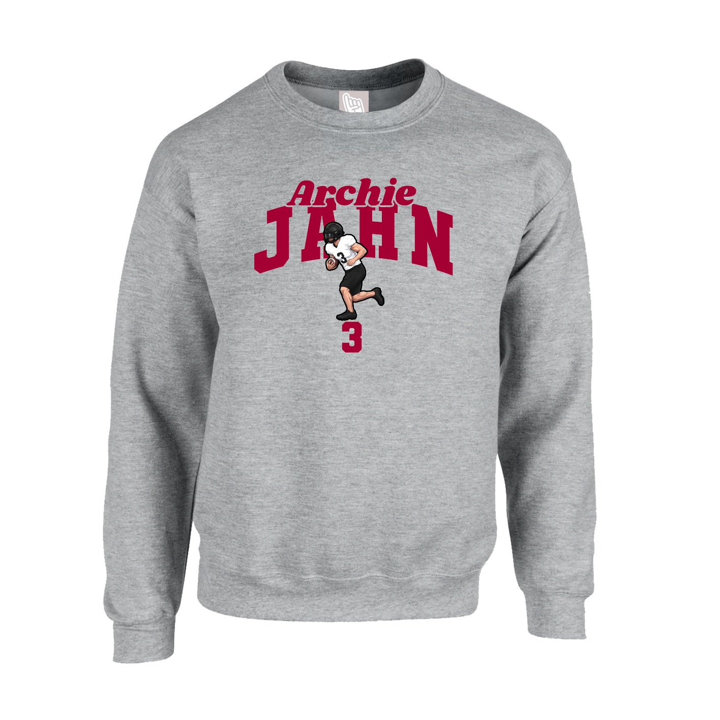 Fleece Crew — Signature Arch in Grey