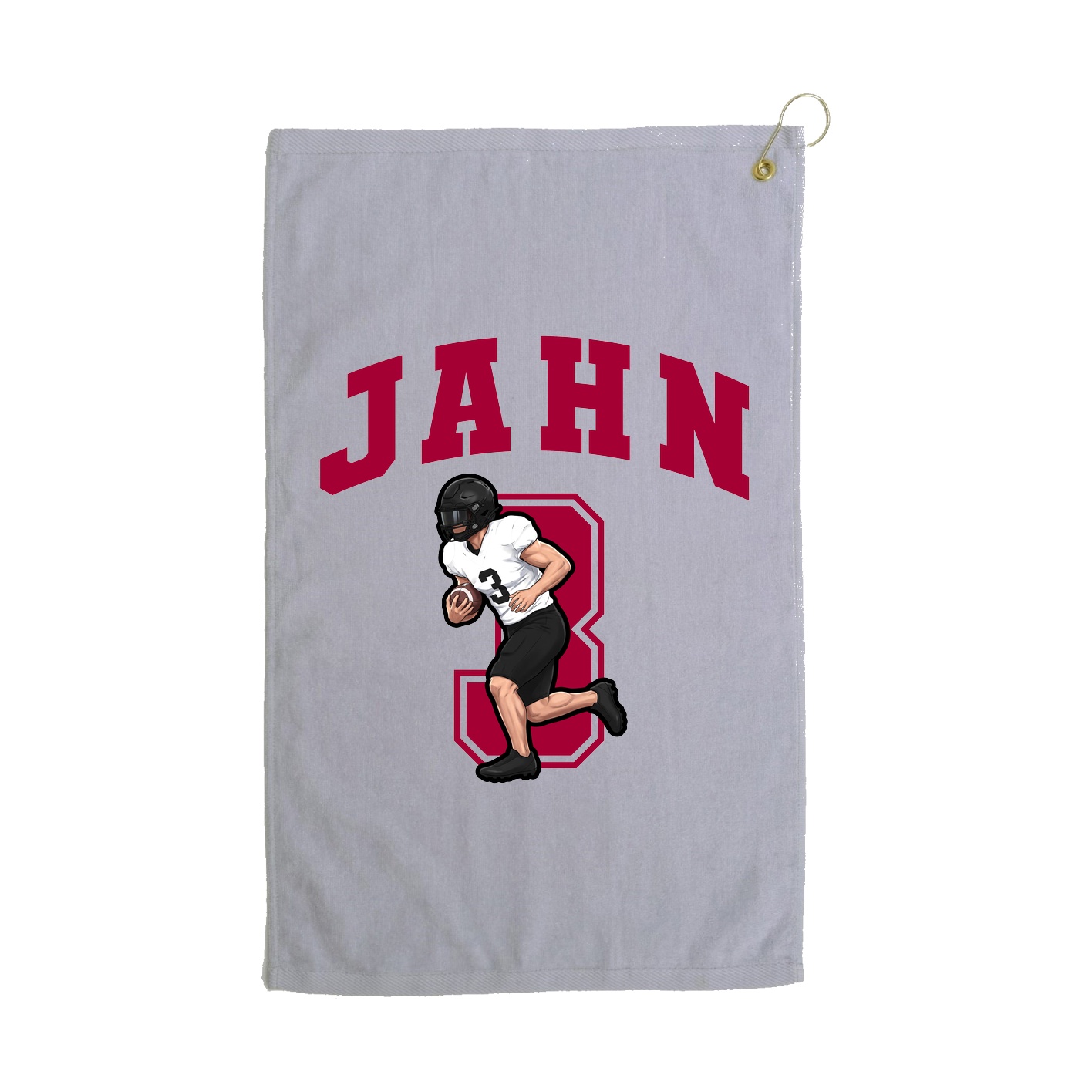 Golf Towel — Number in Grey