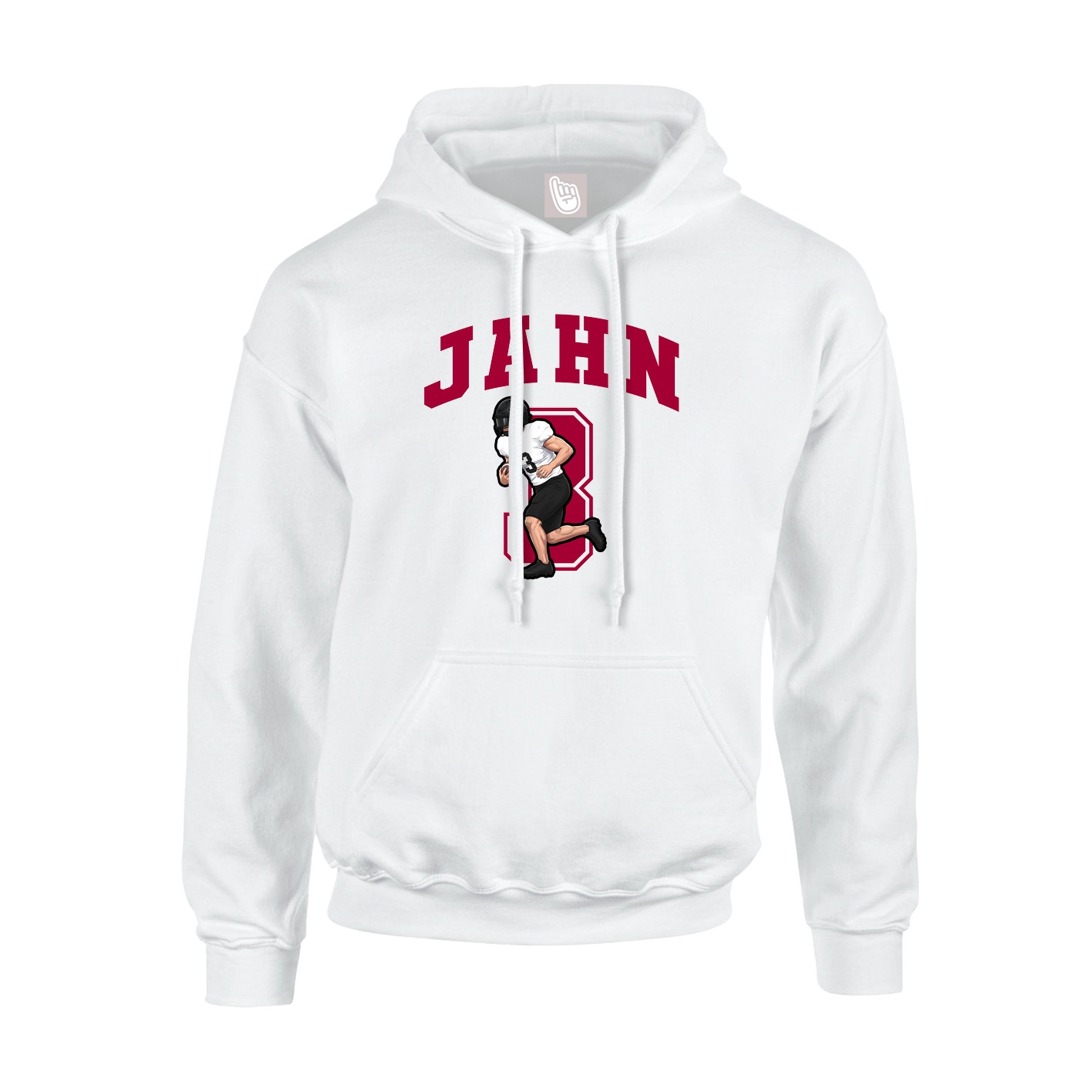 Youth Hoodie — Number in White