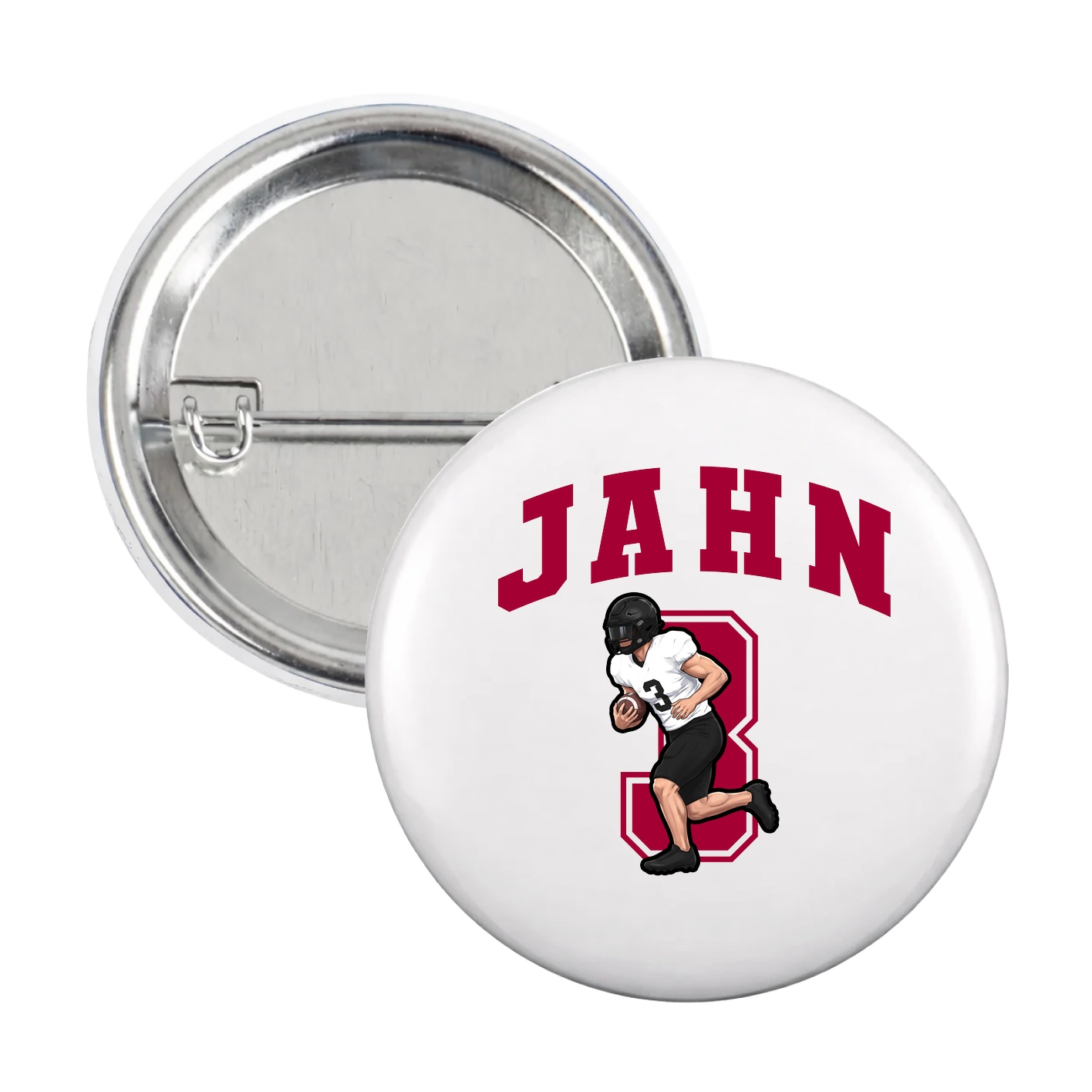 Game Day Button — Number in White