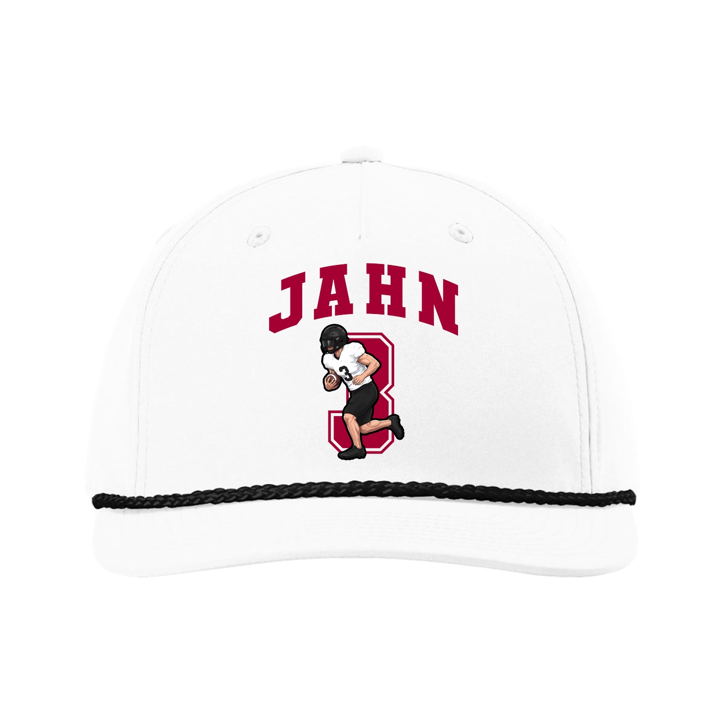 Five-Panel Classic Rope Cap — Number in White