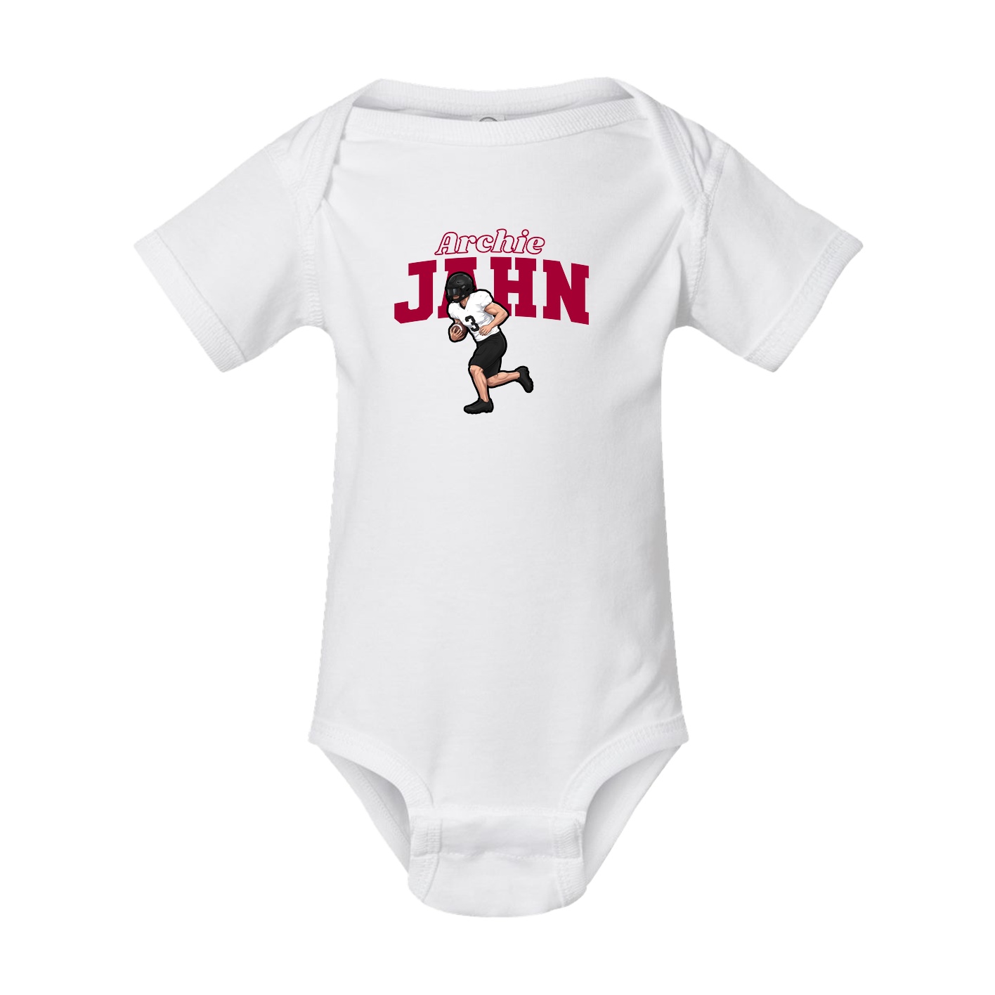 Baby Onesie — Name Arch in White