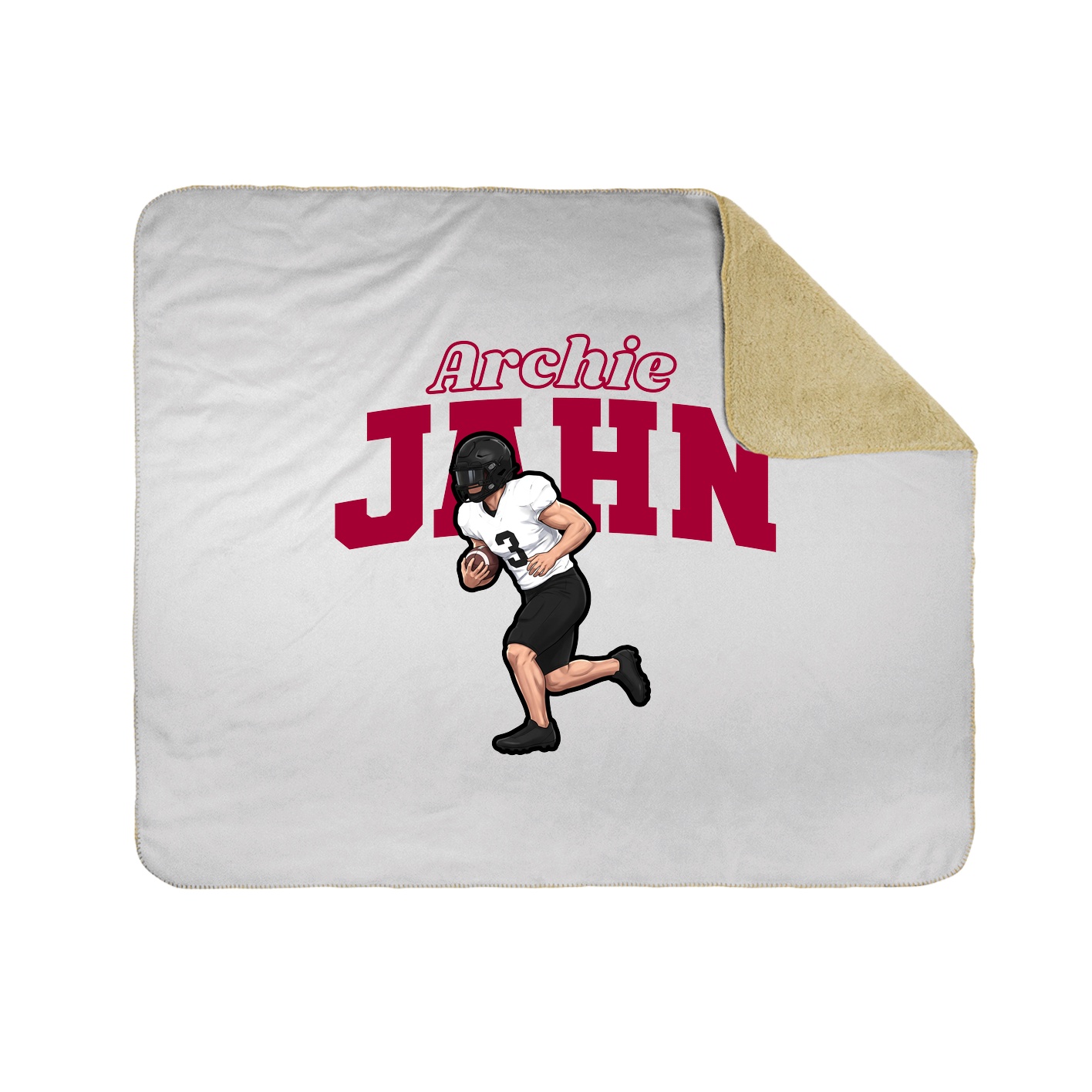 Throw Blanket — Name Arch in White