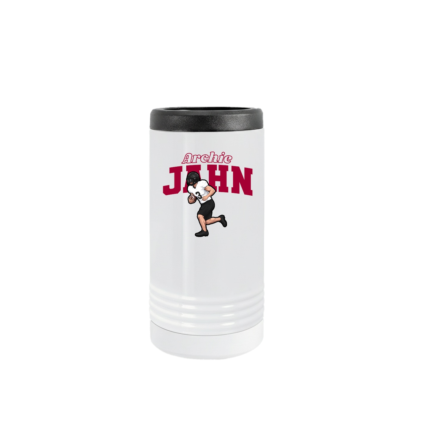 Slim Beverage Holder — Name Arch in White
