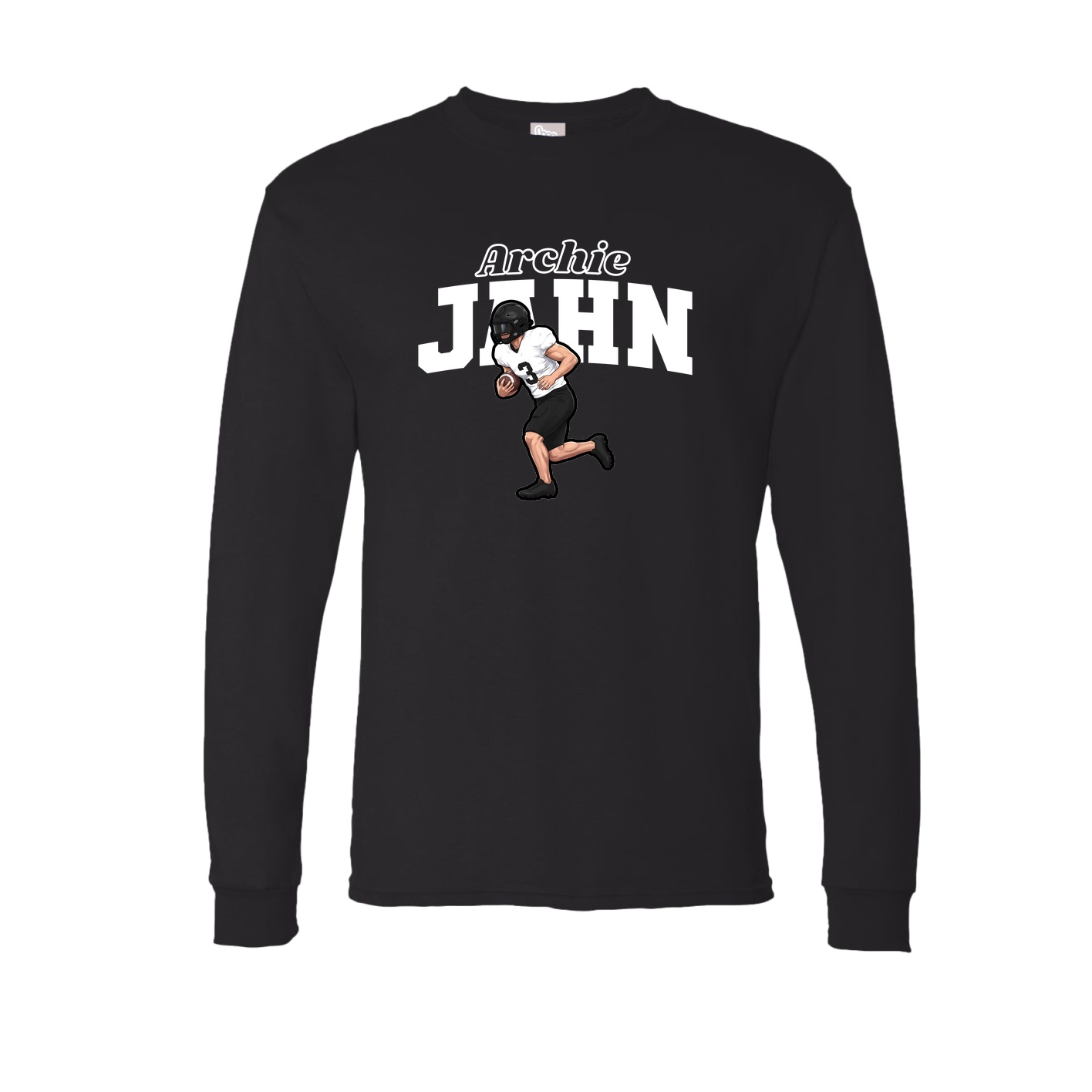 Long Sleeve Tee — Name Arch in Black