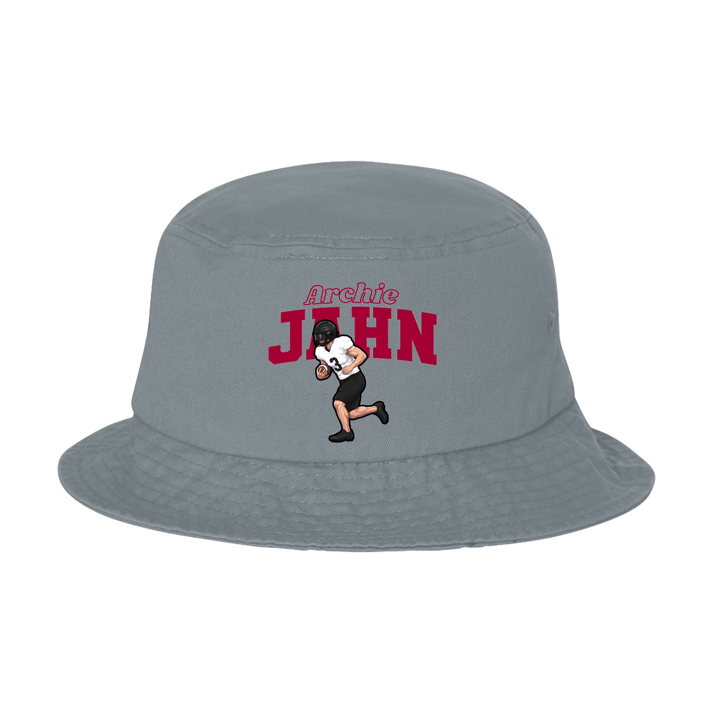 Bucket Cap — Name Arch in Grey