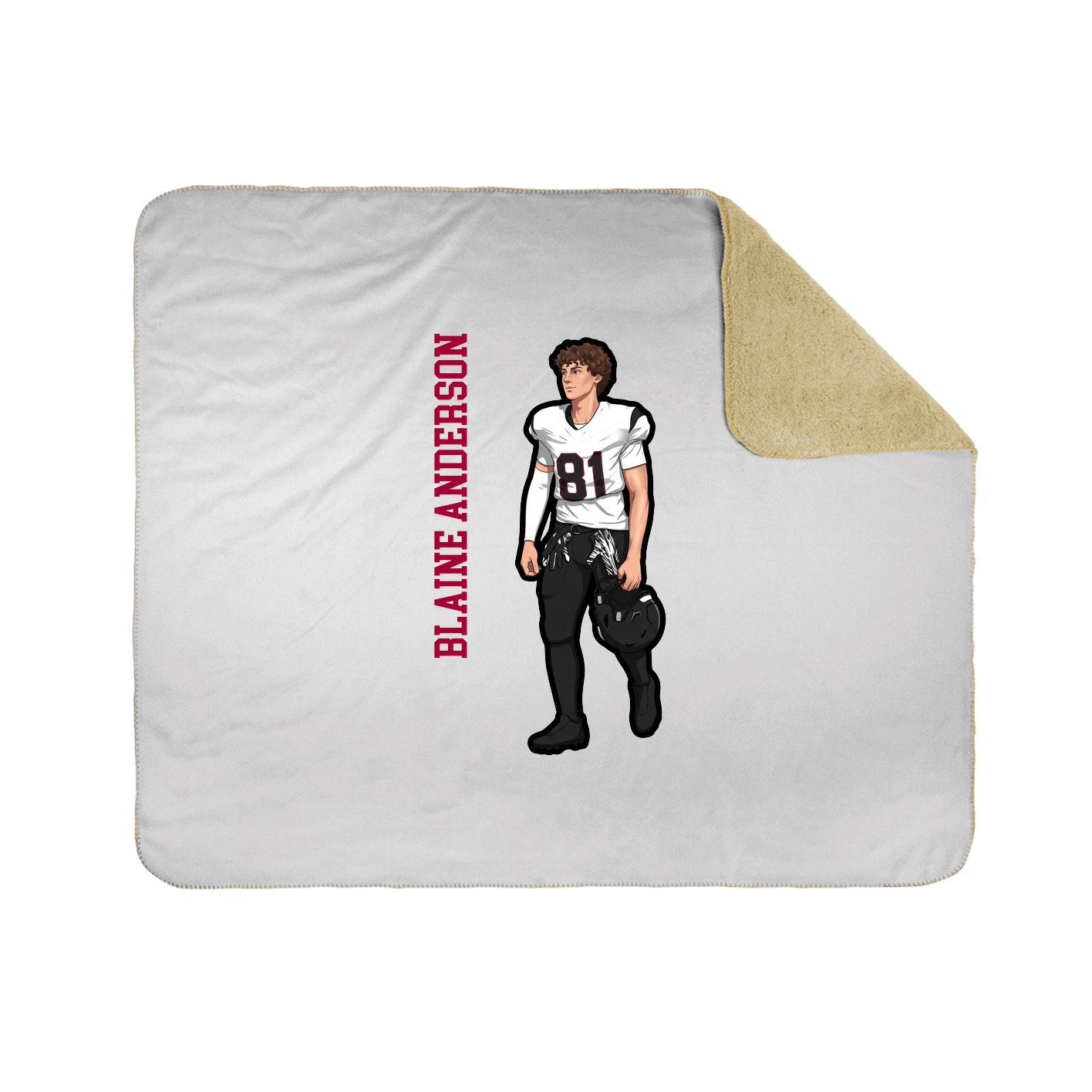 Throw Blanket — Name Vertical in White