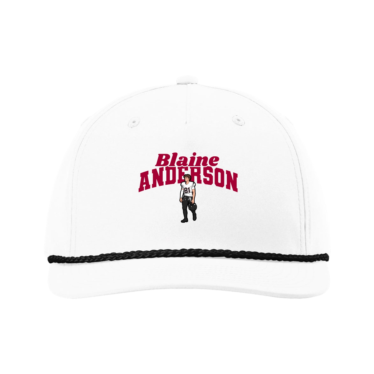 Five-Panel Classic Rope Cap — Signature Arch in White