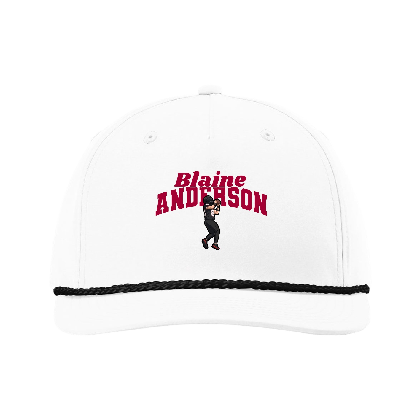 Five-Panel Classic Rope Cap — Signature Arch in White