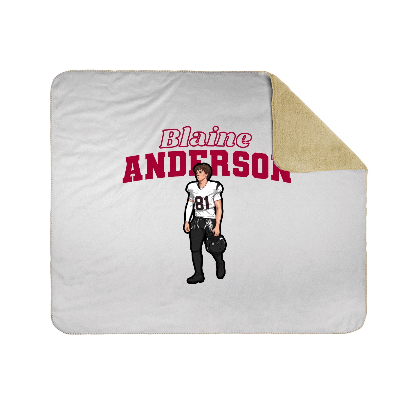 Throw Blanket — Name Arch in White