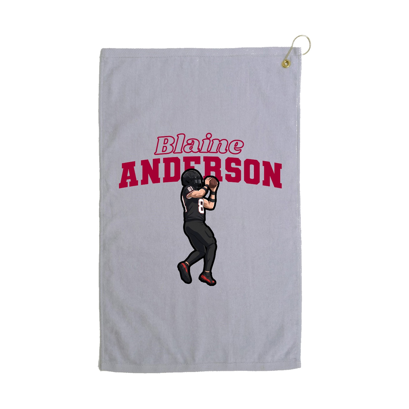 Golf Towel — Name Arch in Grey