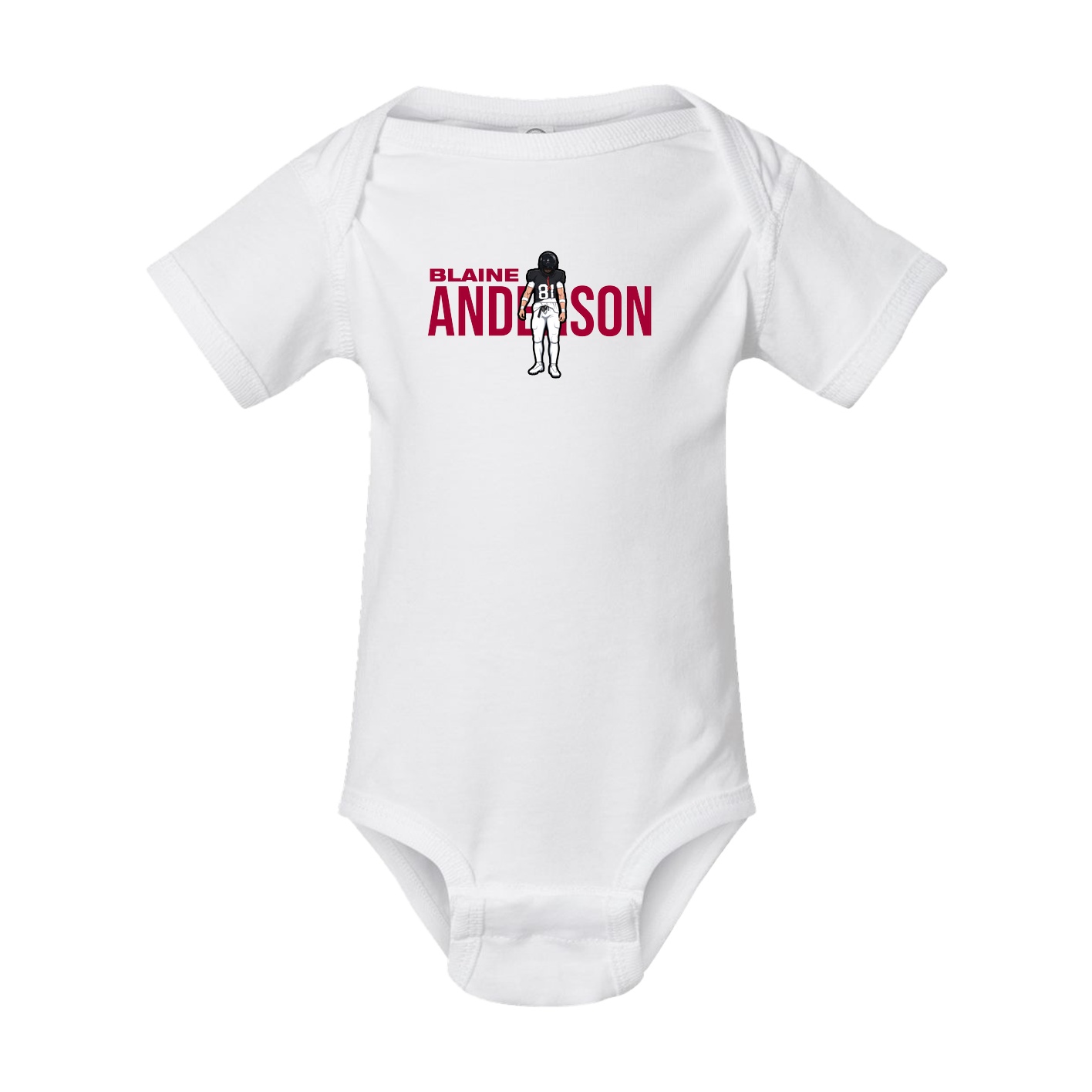 Baby Onesie — Player Name in White
