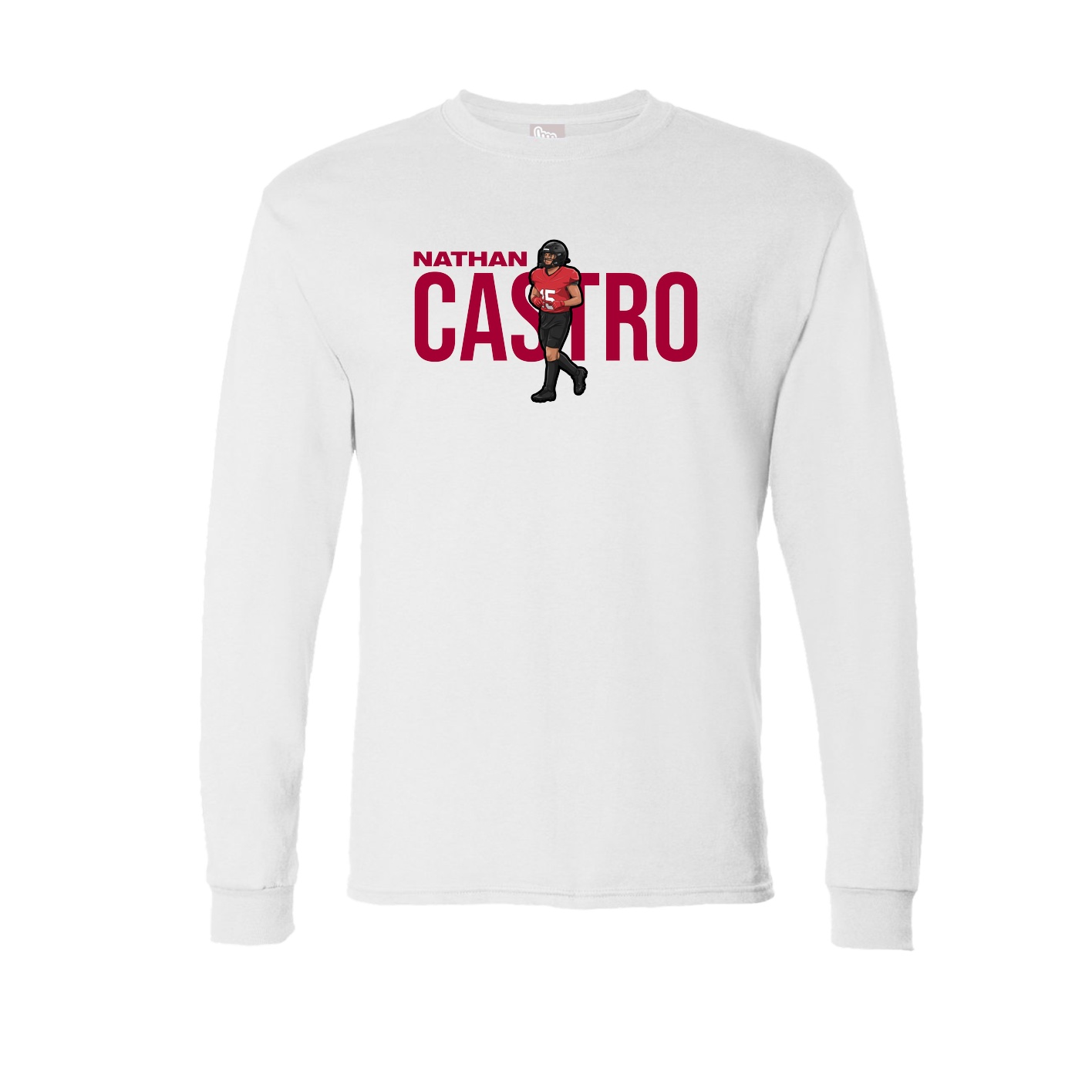 Long Sleeve Tee — Player Name in White