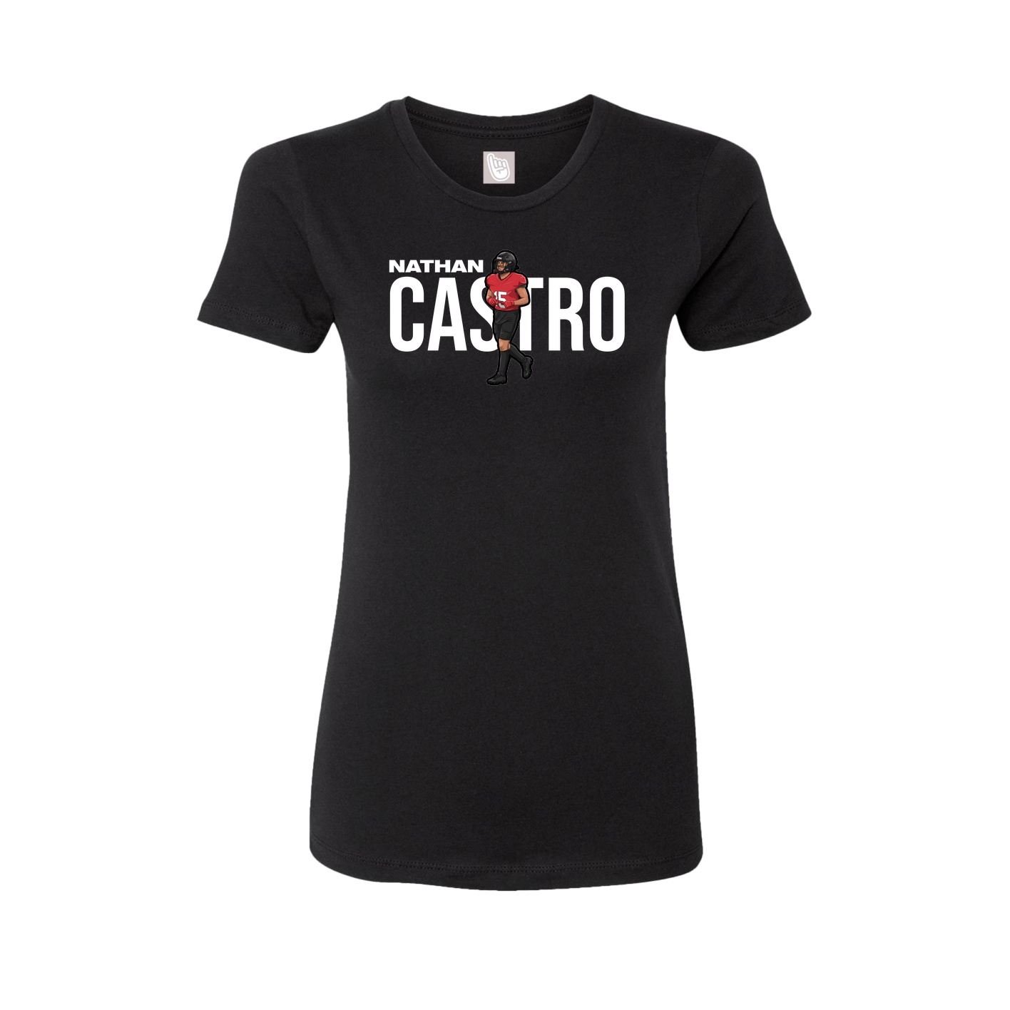 Fitted Women's Tee — Player Name in Black