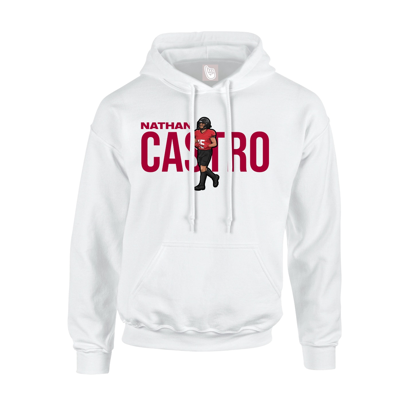 Youth Hoodie — Player Name in White