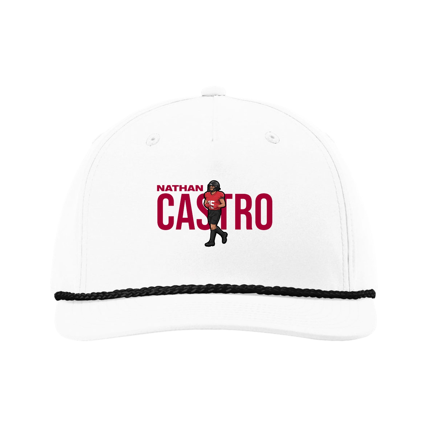 Five-Panel Classic Rope Cap — Player Name in White