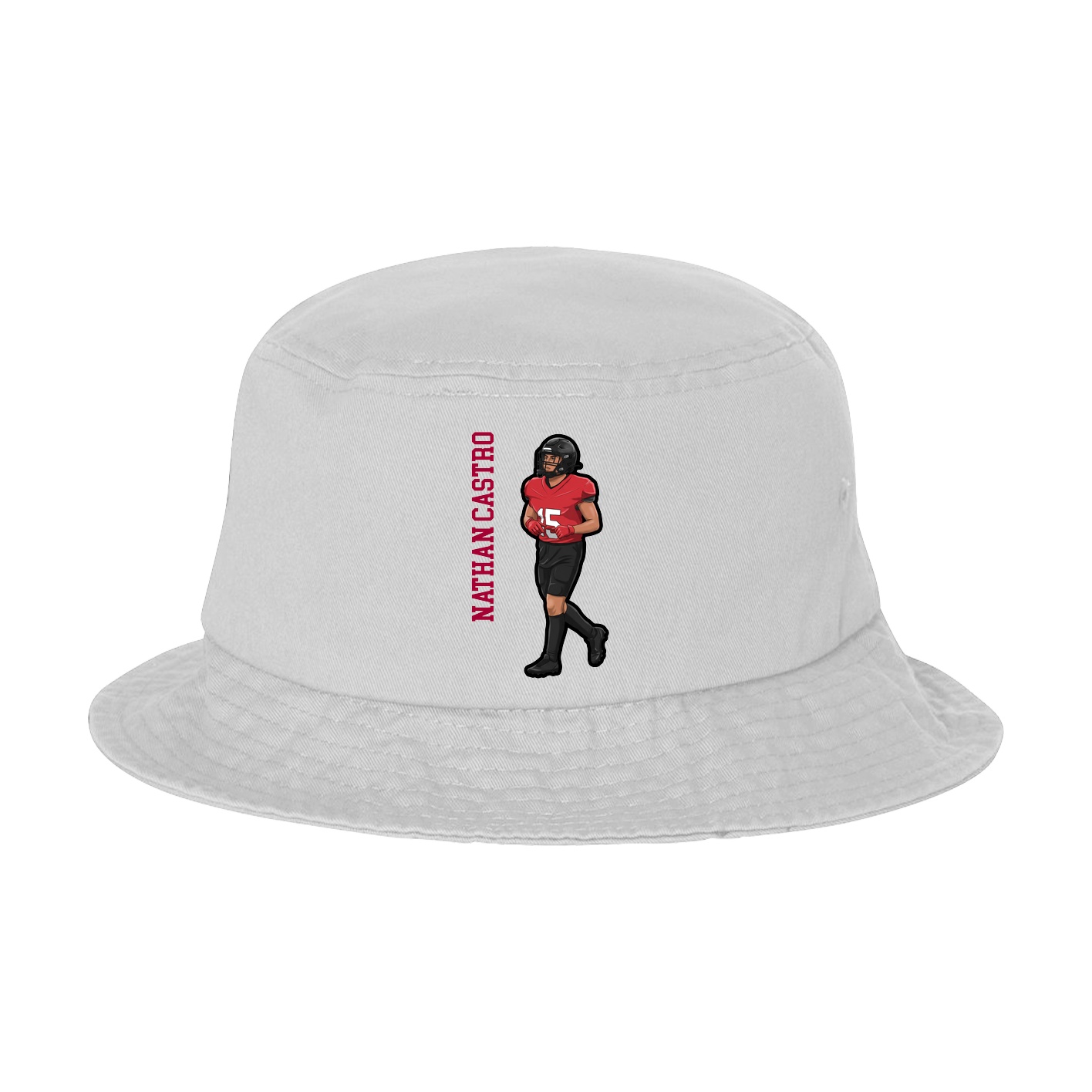 Bucket Cap — Name Vertical in White