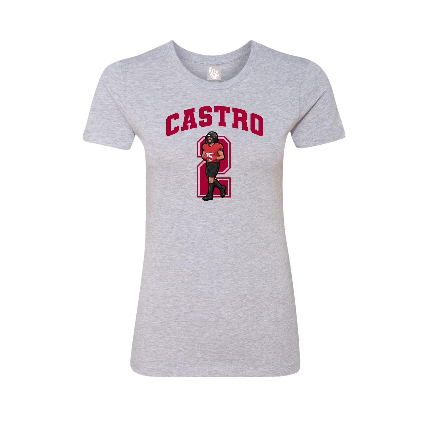 Fitted Women's Tee — Number in Grey