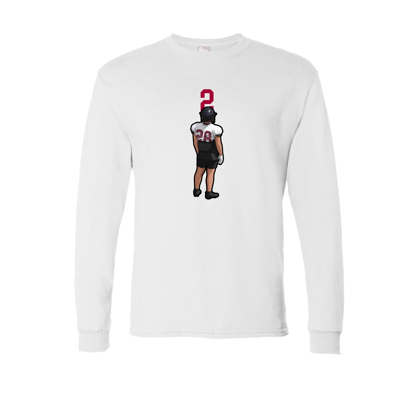Long Sleeve Tee — Number Top in White