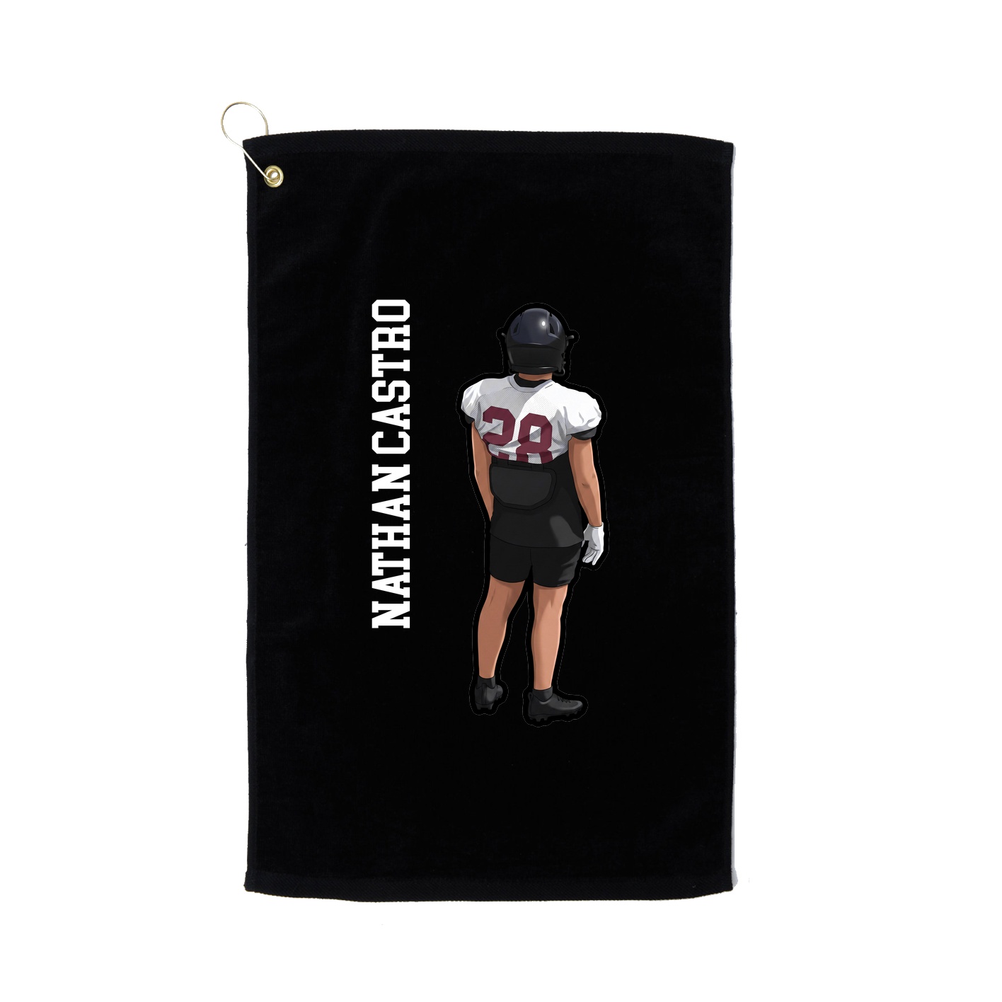 Golf Towel — Name Vertical in Black