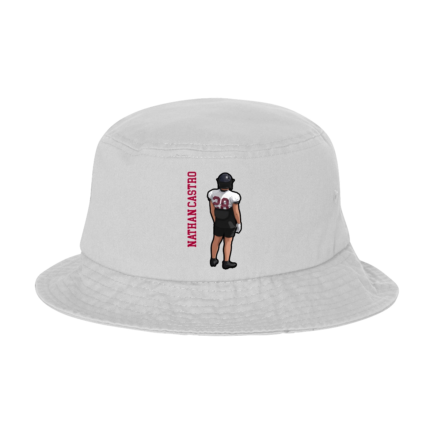Bucket Cap — Name Vertical in White