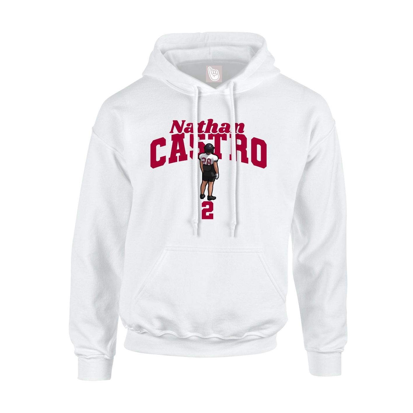 Youth Hoodie — Signature Arch in White