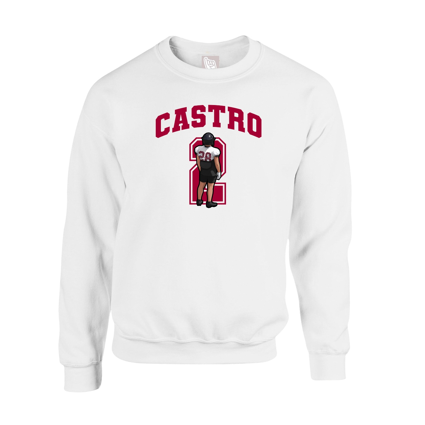 Fleece Crew — Number in White