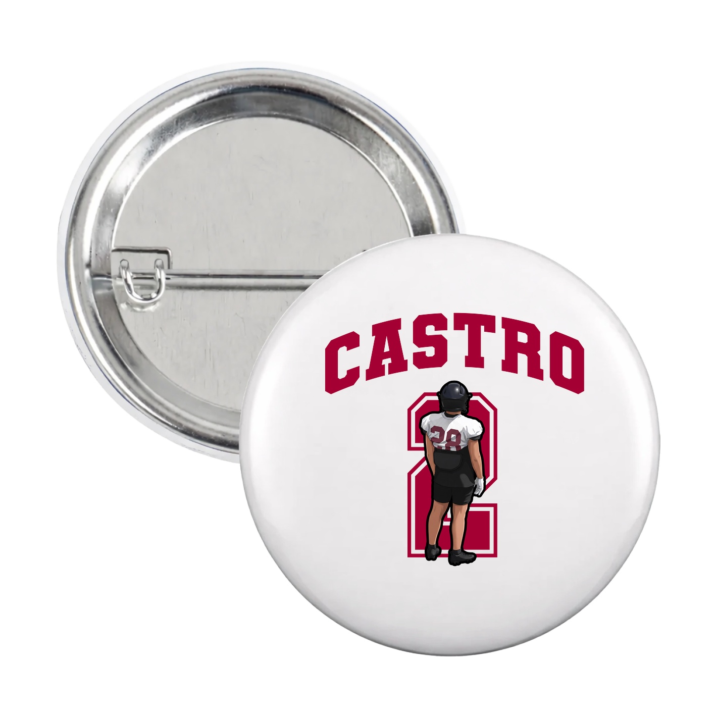 Game Day Button — Number in White
