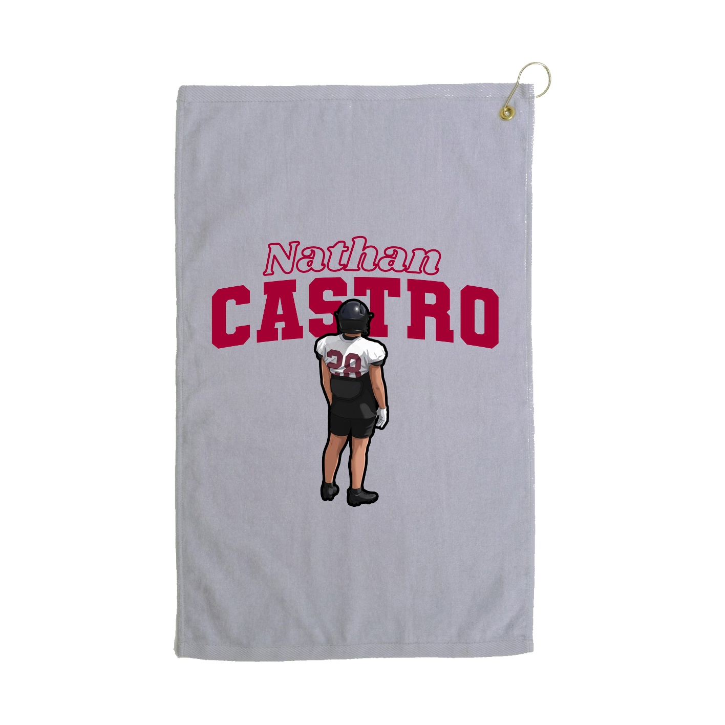 Golf Towel — Name Arch in Grey