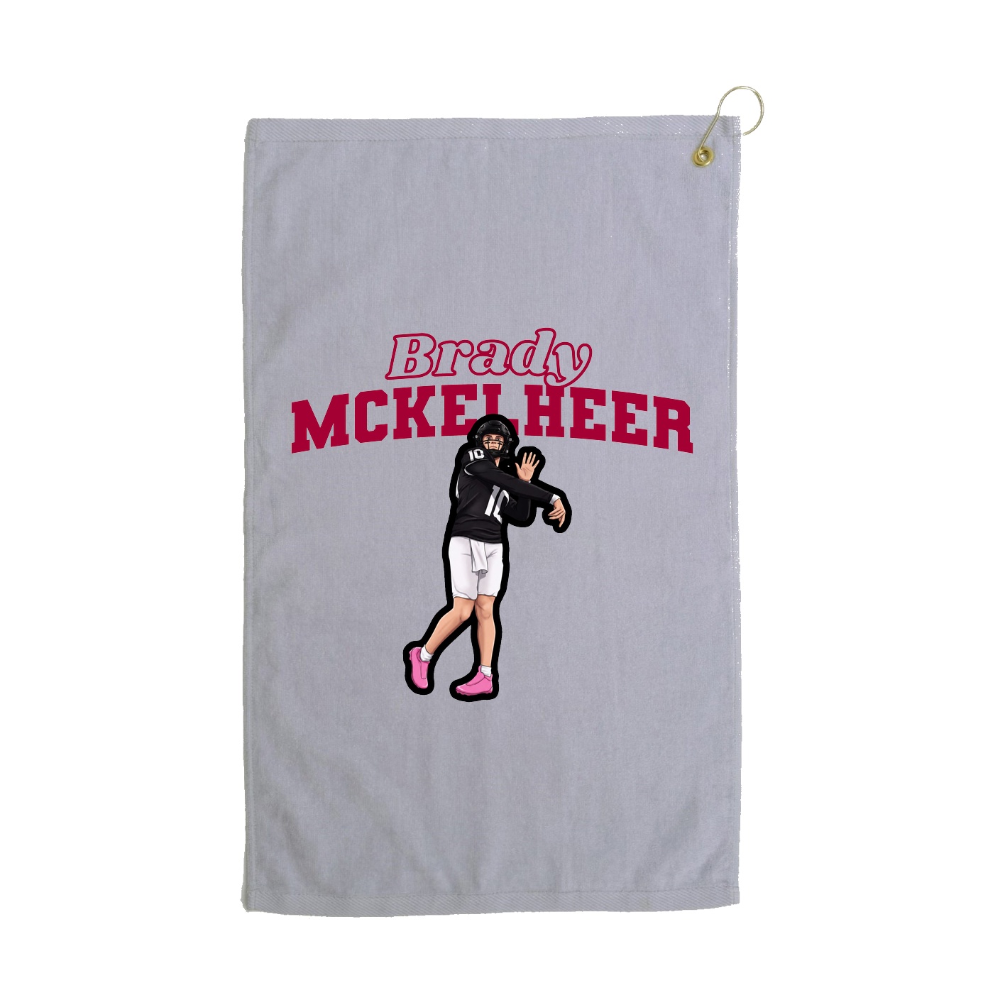 Golf Towel — Name Arch in Grey